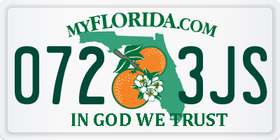 FL license plate 0723JS
