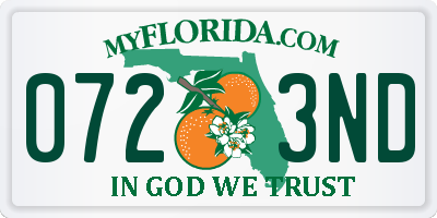 FL license plate 0723ND