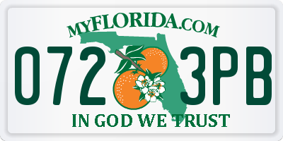 FL license plate 0723PB