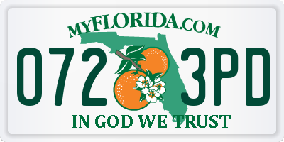 FL license plate 0723PD