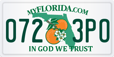 FL license plate 0723PO