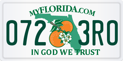 FL license plate 0723RO