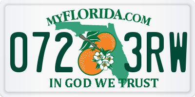 FL license plate 0723RW