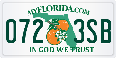 FL license plate 0723SB