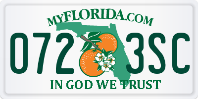 FL license plate 0723SC