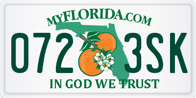 FL license plate 0723SK