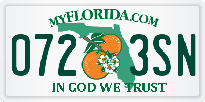 FL license plate 0723SN