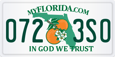 FL license plate 0723SO