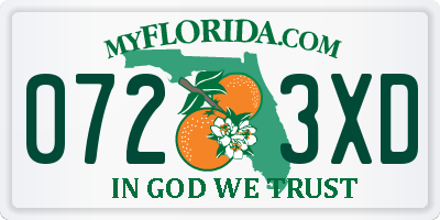 FL license plate 0723XD