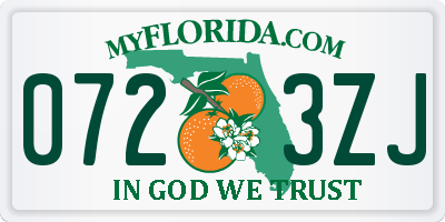 FL license plate 0723ZJ