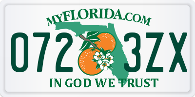 FL license plate 0723ZX