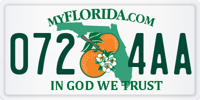 FL license plate 0724AA
