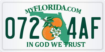 FL license plate 0724AF