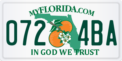 FL license plate 0724BA