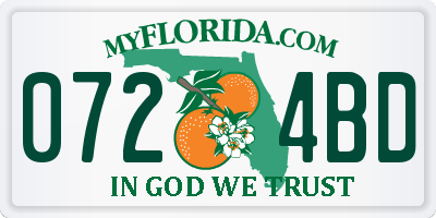 FL license plate 0724BD