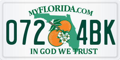 FL license plate 0724BK