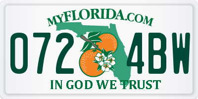 FL license plate 0724BW