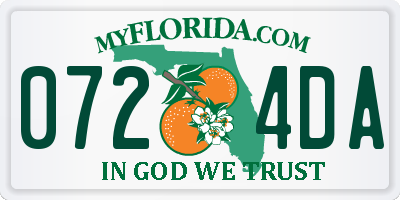FL license plate 0724DA