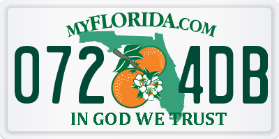 FL license plate 0724DB