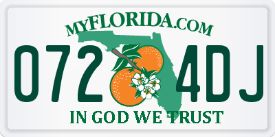FL license plate 0724DJ