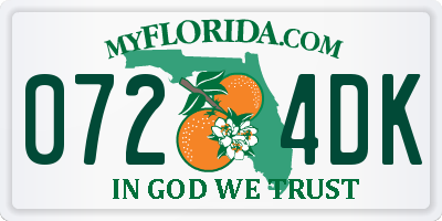 FL license plate 0724DK
