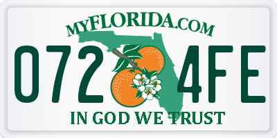 FL license plate 0724FE