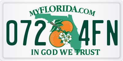 FL license plate 0724FN