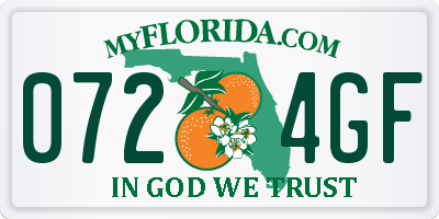 FL license plate 0724GF