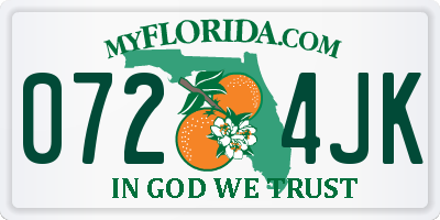 FL license plate 0724JK
