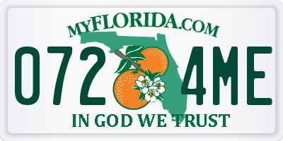 FL license plate 0724ME