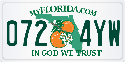 FL license plate 0724YW