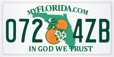 FL license plate 0724ZB