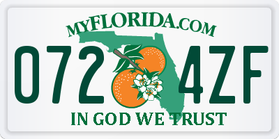 FL license plate 0724ZF