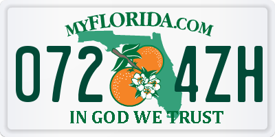 FL license plate 0724ZH