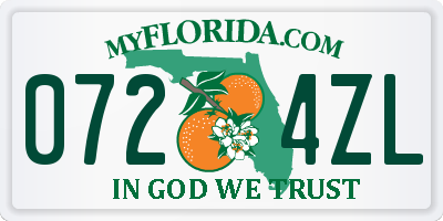 FL license plate 0724ZL