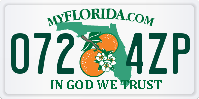 FL license plate 0724ZP