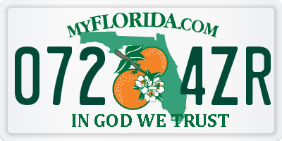 FL license plate 0724ZR