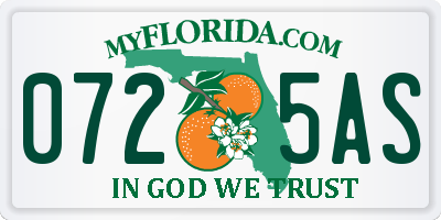 FL license plate 0725AS