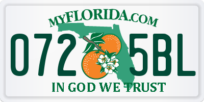 FL license plate 0725BL