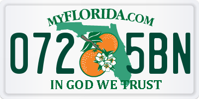 FL license plate 0725BN