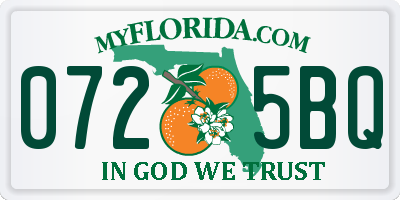 FL license plate 0725BQ