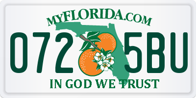 FL license plate 0725BU