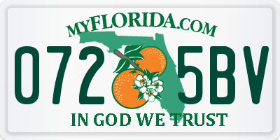 FL license plate 0725BV