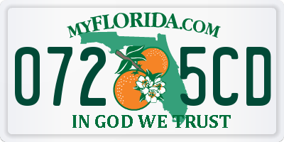 FL license plate 0725CD