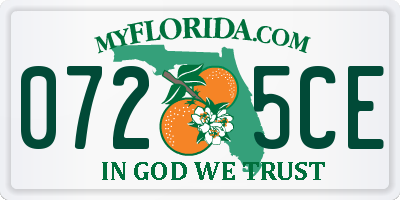 FL license plate 0725CE