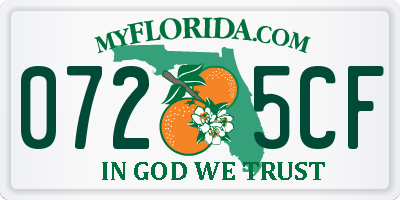FL license plate 0725CF