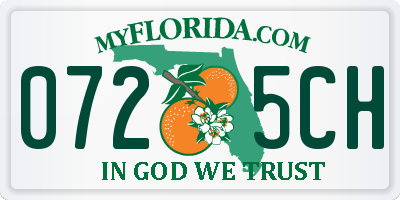 FL license plate 0725CH