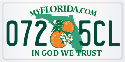 FL license plate 0725CL