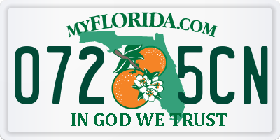 FL license plate 0725CN