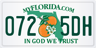 FL license plate 0725DH